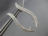ESTATE LARGE .90CT DIAMOND 14KT WHITE GOLD CLASSIC LEAF DOUBLE WAVE FUN EARRINGS