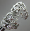 ESTATE LARGE 1.62CT DIAMOND 18K WHITE GOLD 3D FLOWER HEART LOVE CLIP ON EARRINGS