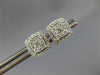ESTATE .50CT DIAMOND 14K WHITE GOLD 3D CLUSTER SQUARE HALO CLASSIC STUD EARRINGS