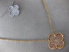 ESTATE LARGE 1.59CT WHITE & PINK DIAMOND 18KT WHITE & ROSE GOLD FLOWER NECKLACE