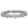 ESTATE LARGE 7.76CT DIAMOND 18K WHITE GOLD CLASSIC CLUSTER ROUND TENNIS BRACELET