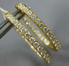1.39CT DIAMOND 18KT YELLOW GOLD 3D INSIDE OUT OVAL HUGGIE HOOP HANGING EARRINGS