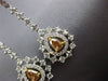 ESTATE 1.47CT WHITE & CHOCOLATE FANCY DIAMOND 18KT 2 TONE GOLD HANGING EARRINGS