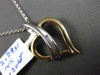 ESTATE .20CT BAGUETTE DIAMOND 14K WHITE & YELLOW GOLD FLOATING HEART PENDANT