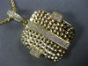 ESTATE .32CT DIAMOND 18KT YELLOW GOLD 3D SQUARE HAMMERED FLOATING FUN PENDANT