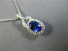 ESTATE 1.47CT DIAMOND & AAA SAPPHIRE 14KT WHITE GOLD 3D OVAL FILIGREE PENDANT