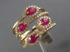 ESTATE LARGE 1.09CT DIAMOND & AAA RUBY 14KT ROSE GOLD MULTI ROW ANNIVERSARY RING