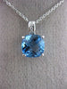 ESTATE 2.17CT DIAMOND & AAA BLUE TOPAZ 14K WHITE GOLD 3D SQUARE FLOATING PENDANT