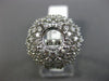 ESTATE LARGE 1.44CT DIAMOND 14KT WHITE GOLD 3D FLOWER SEMI MOUNT ENGAGEMENT RING