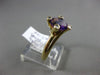 ESTATE 1.41CT DIAMOND & AAA AMETHYST 14KT YELLOW GOLD 3D ETOILE ENGAGEMENT RING