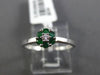 ESTATE .23CT DIAMOND & AAA EMERALD 14K WHITE GOLD FLOWER CLUSTER FRIENDSHIP RING