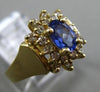 WIDE .90CT DIAMOND & TANZANITE 14K YELLOW GOLD 3D CLUSTER FLOWER ENGAGEMENT RING