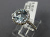 ESTATE 1.91CT DIAMOND & AAA AQUAMARINE 14KT WHITE GOLD 3D HALO ENGAGEMENT RING