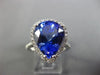 ESTATE LARGE 7.10CT DIAMOND & AAA TANZANITE 14KT WHITE GOLD HALO ENGAGEMENT RING