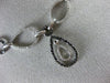 ESTATE 2.20CT BLACK & WHITE DIAMOND 14KT WHITE GOLD TEAR DROP FLOATING NECKLACE