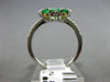 ESTATE 1.42CT DIAMOND & AAA EMERALD 18KT 2 TONE GOLD 3D FLOWER FRIENDSHIP RING