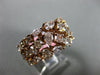 ESTATE WIDE 3.77CT PINK DIAMOND 18K ROSE GOLD MULTI ROW WEDDING ANNIVERSARY RING