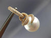 ESTATE LARGE 1.55CT DIAMOND & AAA SOUTH SEA PEARL 18K ROSE GOLD HANGING EARRINGS