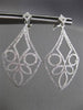 ESTATE LARGE 1.25CT ROUND DIAMOND 14KT WHITE GOLD 3D FILIGREE HANGING EARRINGS