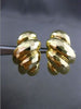 ESTATE LARGE 14KT YELLOW GOLD 3D DIAMOND CUT MULTI WAVE CLIP ON EARRINGS 13mm