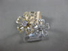 ESTATE .50CT DIAMOND 14KT WHITE & YELLOW GOLD 3D DOUBLE FLOWER HEART LOVE RING