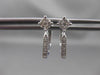 ESTATE .13CT ROUND DIAMOND 14KT WHITE GOLD CLASSIC CLUSTER HANGING EARRINGS