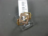 ESTATE .10CT DIAMOND 14KT ROSE GOLD 3D SQUARE LOVE KNOT PAST PRESENT FUTURE RING