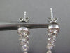 ESTATE LARGE 2.76CT ROUND & TRILLION DIAMOND 18KT WHITE GOLD 3D HANGING EARRINGS