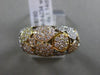 ESTATE 1.14CT DIAMOND 18KT TRI COLOR GOLD 3D CLUSTER MULTI CIRCLE ETOILE RING