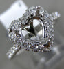 ESTATE .51CT DIAMOND 18K WHITE GOLD 3D HEART SHAPE SEMI MOUNT ENGAGEMENT RING