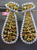 ESTATE GIA LARGE 10.30CT WHITE & YELLOW DIAMOND 18KT TWO TONE GOLD BOW EARRINGS