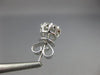 ESTATE .85CT DIAMOND & AAA SAPPHIRE 18K WHITE GOLD CLASSIC FLOWER STUD EARRINGS