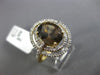 ESTATE LARGE 2.57CT DIAMOND & AAA SMOKY TOPAZ 14KT YELLOW GOLD ENGAGEMENT RING