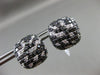 ESTATE 3.50CT WHITE & BLACK DIAMOND 14KT WHITE GOLD 3D SQUARE CLIP ON EARRINGS