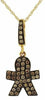 .28CT CHOCOLATE FANCY DIAMOND 14KT YELLOW GOLD GINGERBREAD MAN FLOATING PENDANT