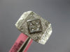 ESTATE LARGE .60CT DIAMOND 18KT WHITE GOLD ROUND & PRINCESS INVISIBLE MENS RING