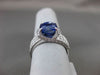 ESTATE WIDE 3.69CT DIAMOND & SAPPHIRE 18KT WHITE GOLD 3D LUCIDA ENGAGEMENT RING