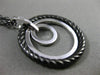 ESTATE .50CT DIAMOND 14KT WHITE & BLACK GOLD 3D TRI CIRCLE ROPE FLOATING PENDANT