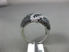 ESTATE 2.56CT WHITE & BLACK DIAMOND 14KT WHITE GOLD MULTI ROW ZIG ZAG FUN RING