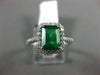 WIDE 1.92CT DIAMOND & AAA EMERALD 14KT WHITE GOLD FILIGREE HALO ENGAGEMENT RING