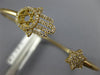 ESTATE .29CT DIAMOND 14KT YELLOW GOLD STAR OF DAVID HAMSA LUCKY BANGLE BRACELET
