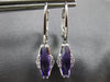 ESTATE 1.31CT DIAMOND & AAA AMETHYST 14KT WHITE GOLD TRAPEZOID HANGING EARRINGS