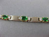 ESTATE 3.32CT DIAMOND & TSVORITE 14K WHITE & YELLOW GOLD 3 STONE TENNIS BRACELET