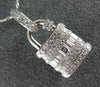 ESTATE LARGE .70CT ROUND & BAGUETTE DIAMOND 18KT WHITE GOLD 3D LOCK LOVE PENDANT