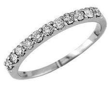 .42CT DIAMOND 14KT WHITE GOLD 3D ELEVEN STONE SHARE PRONG ROUND ANNIVERSARY RING