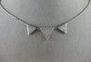ESTATE .59CT DIAMOND 18KT WHITE GOLD 3D TRIANGULAR PAVE JOURNEY LOVE NECKLACE