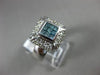 LARGE 1.0CT WHITE & BLUE DIAMOND 14K WHITE GOLD ROUND & PRINCESS FRIENDSHIP RING