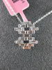 ESTATE .51CT DIAMOND 18KT WHITE GOLD 3D BAGUETTE CLUSTER FLOATING FUN PENDANT
