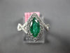 ESTATE 1.23CT DIAMOND & AAA MARQUISE CUT EMERALD 18KT WHITE GOLD ENGAGEMENT RING