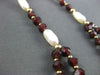 ESTATE 14KT YELLOW GOLD AAA GARNET & AAA PEARL DOUBLE STRANDED NECKLACE #20589